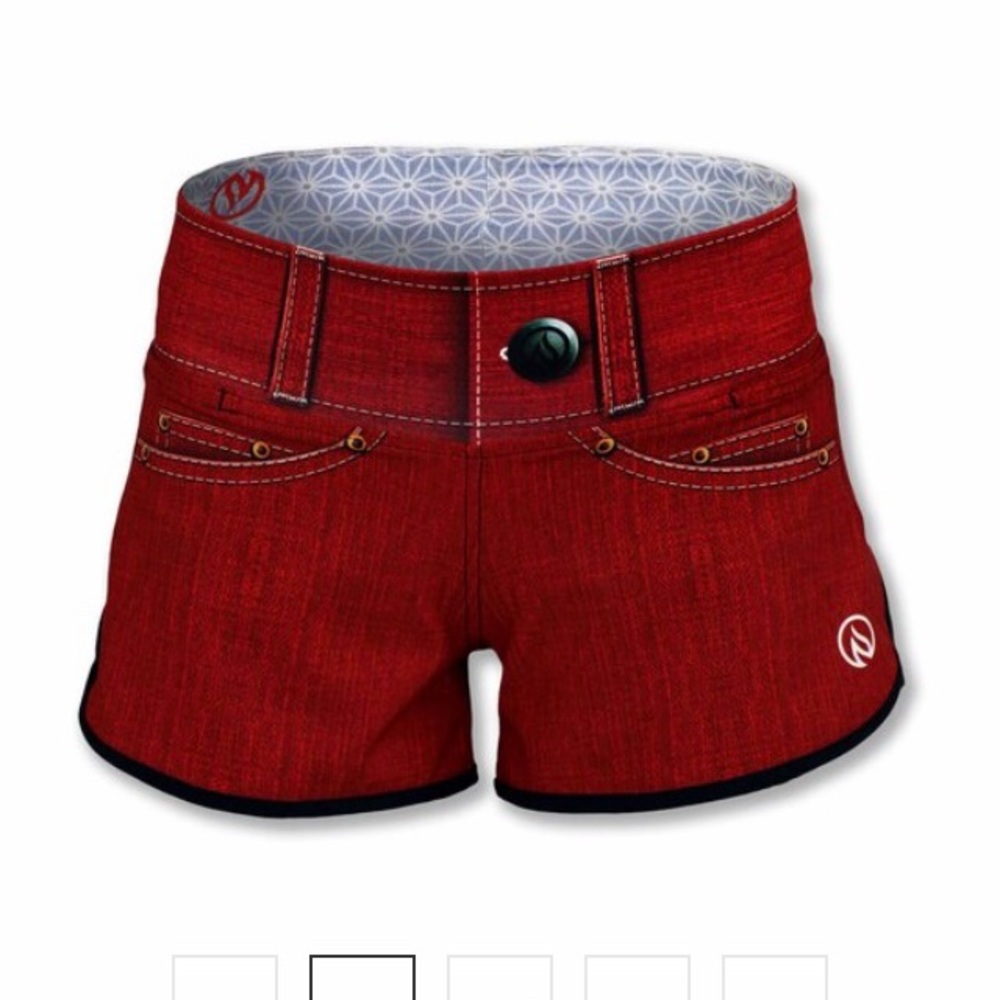 INKnBURN Red Denim Shorts